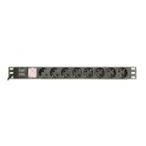 Gembird - EG-PDU-014 unidad de distribución de energía (PDU) 8 salidas AC 1U Negro