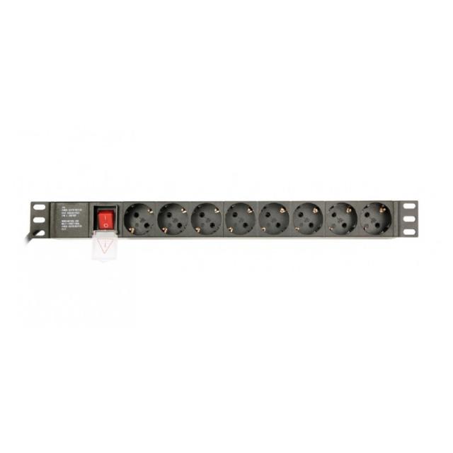 Gembird - EG-PDU-014 unidad de distribución de energía (PDU) 8 salidas AC 1U Negro