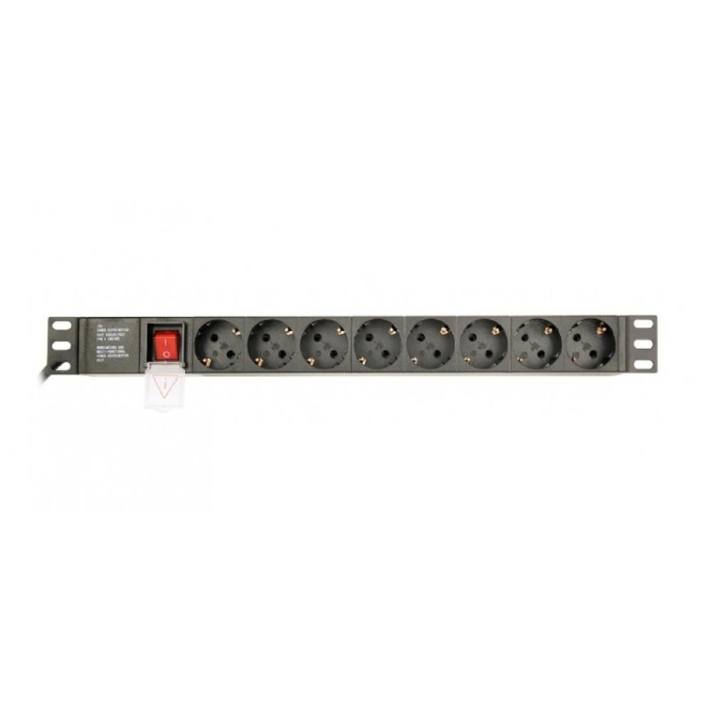 Gembird - EG-PDU-014 unidad de distribución de energía (PDU) 8 salidas AC 1U Negro