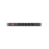 Lanberg - PDU-05F-0200-BK unidad de distribución de energía (PDU) 5 salidas AC 1U Negro