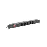 Lanberg - PDU-05F-0200-BK unidad de distribución de energía (PDU) 5 salidas AC 1U Negro