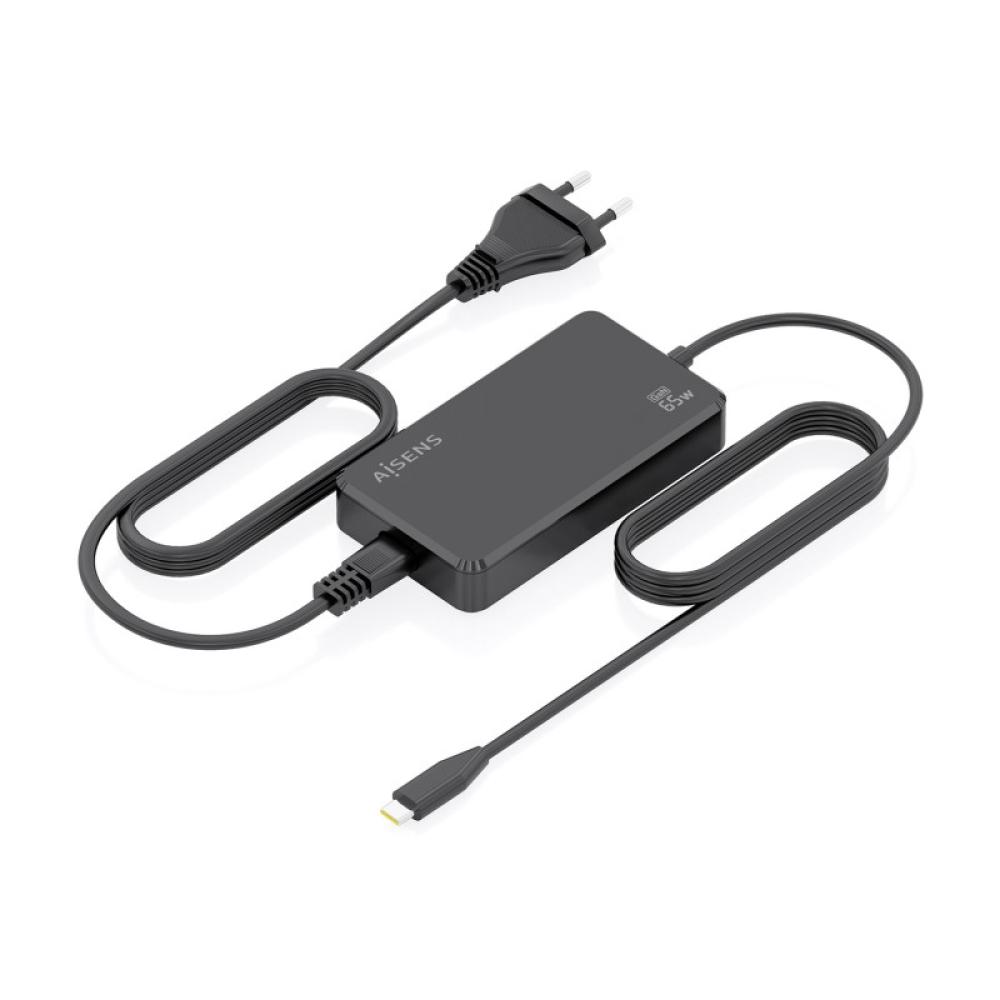 AISENS - Cargador De Sobremesa GaN 65W PD3.0 1xUSB-C 1.8m, Negro