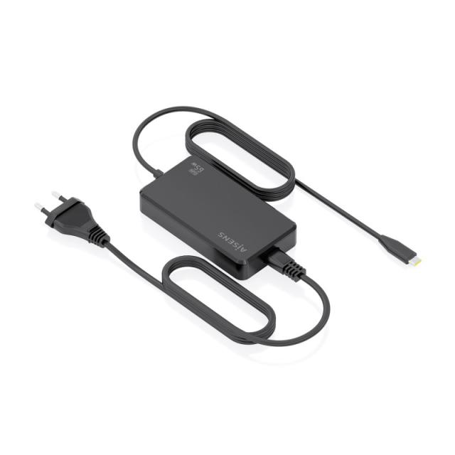 AISENS - Cargador De Sobremesa GaN 65W PD3.0 1xUSB-C 1.8m, Negro