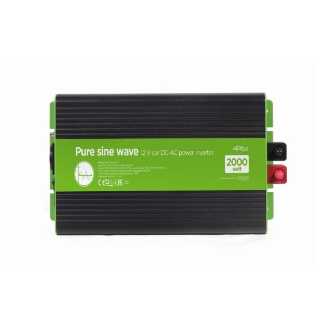 EnerGenie - EG-PWC-PS2000-01 adaptador e inversor de corriente Auto 2000 W Negro, Verde