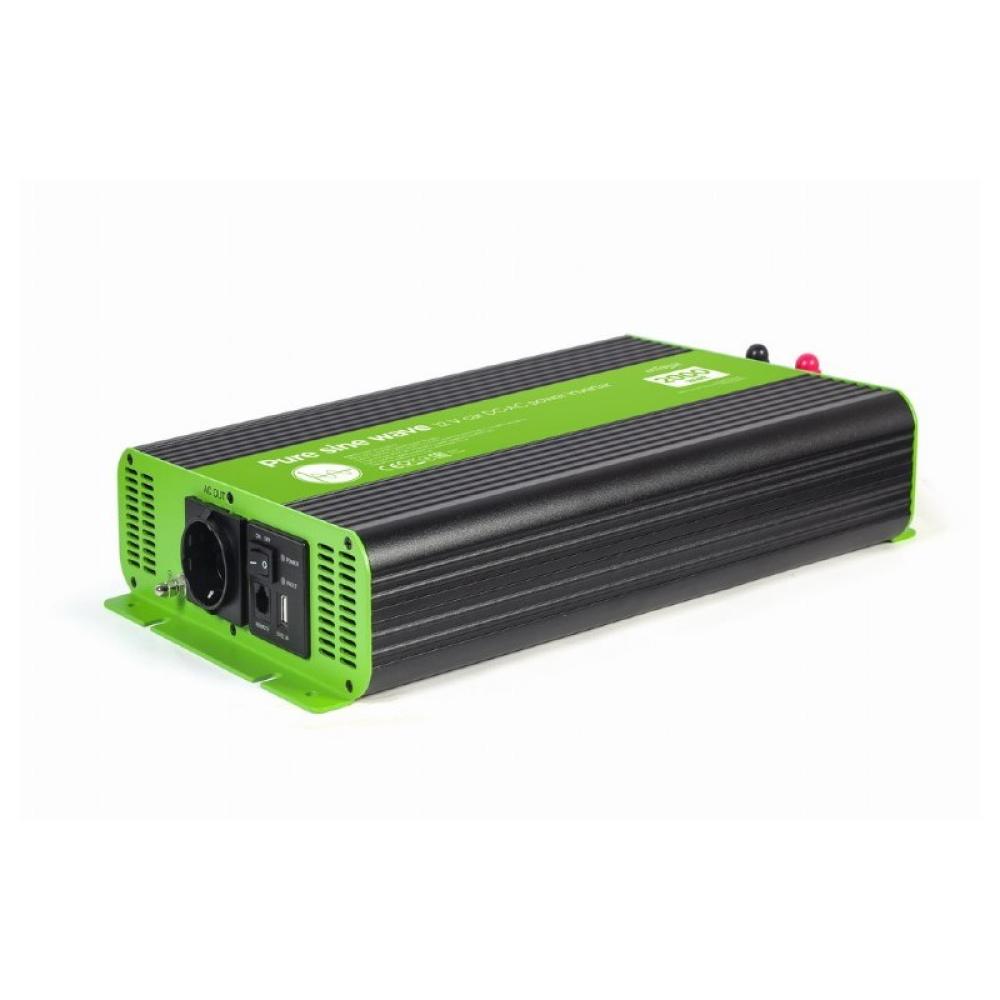 EnerGenie - EG-PWC-PS2000-01 adaptador e inversor de corriente Auto 2000 W Negro, Verde