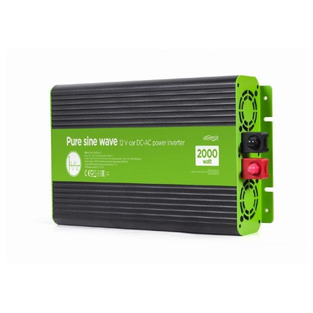 EnerGenie - EG-PWC-PS2000-01 adaptador e inversor de corriente Auto 2000 W Negro, Verde