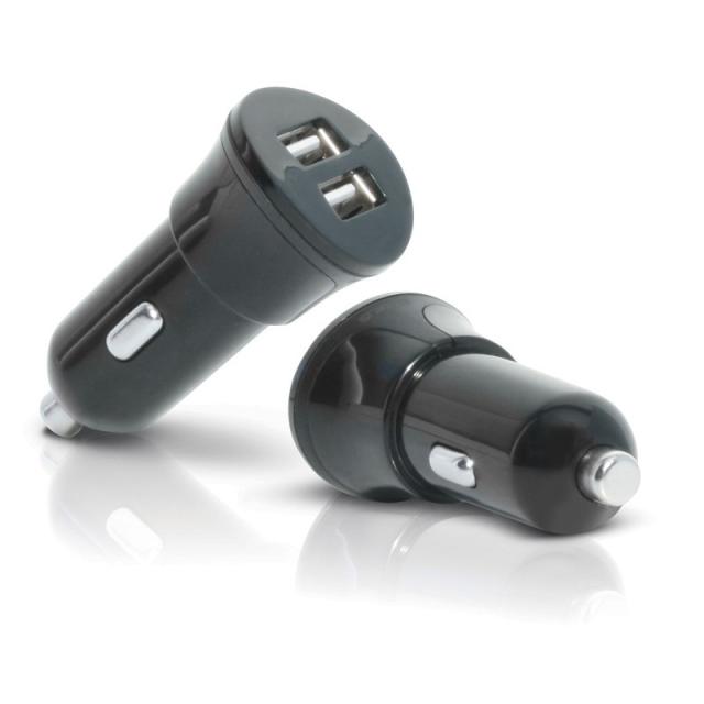 Mobilis - Car Charger 2 USB Universal Negro Encendedor de cigarrillos Auto