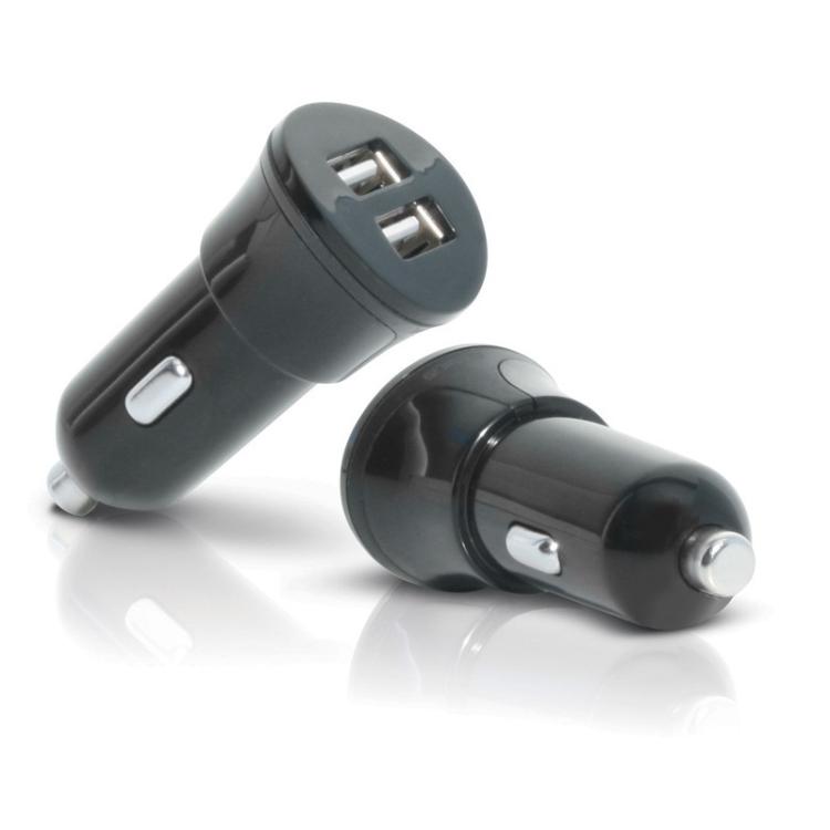 Mobilis - Car Charger 2 USB Universal Negro Encendedor de cigarrillos Auto