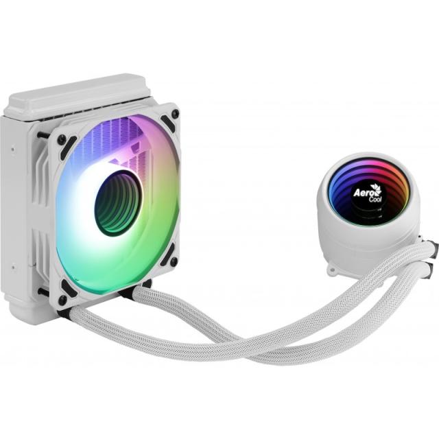 Aerocool - MIRAGEL120W Refrigeración Líquida CPU Ventilador 12cm ARGB TDP 200W Blanco