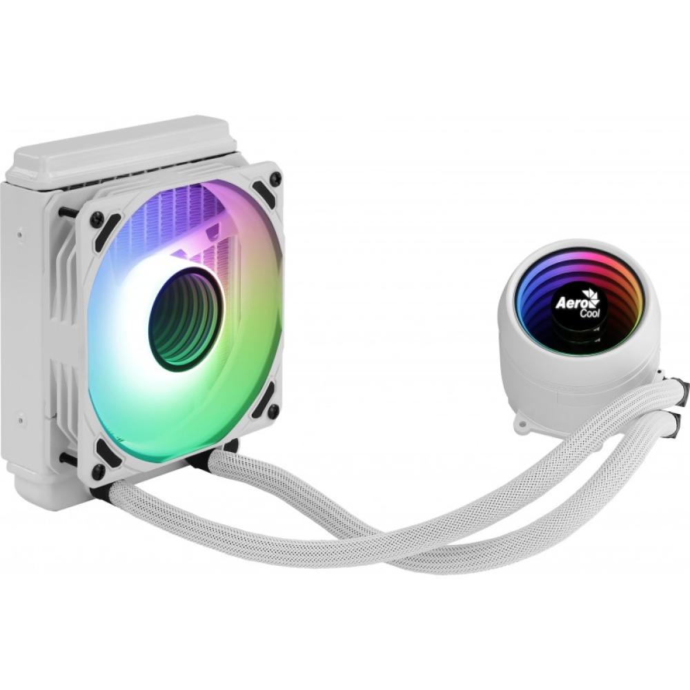 Aerocool - MIRAGEL120W Refrigeración Líquida CPU Ventilador 12cm ARGB TDP 200W Blanco