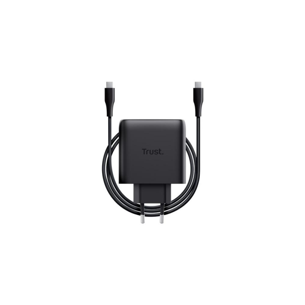 Trust - Maxo Cargador GaN USB-C de 2 puertos de 65 W - Negro