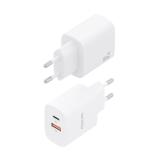 AISENS - Cargador GaN 30W, 1xUSB-C PD3.0 QC4.0, 1xUSB-A QC3.0, Blanco - A110-0952