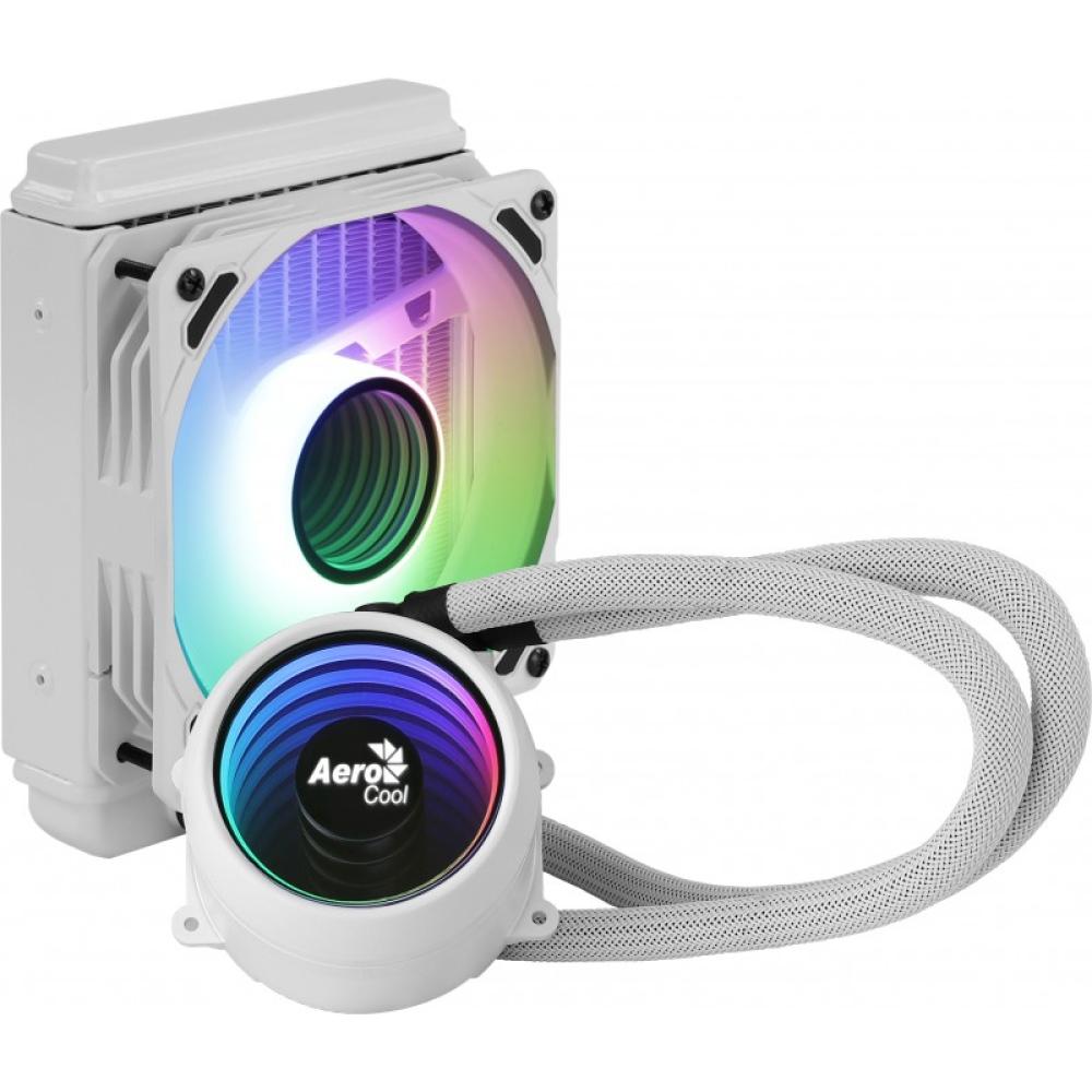 Aerocool - MIRAGEL120W Refrigeración Líquida CPU Ventilador 12cm ARGB TDP 200W Blanco