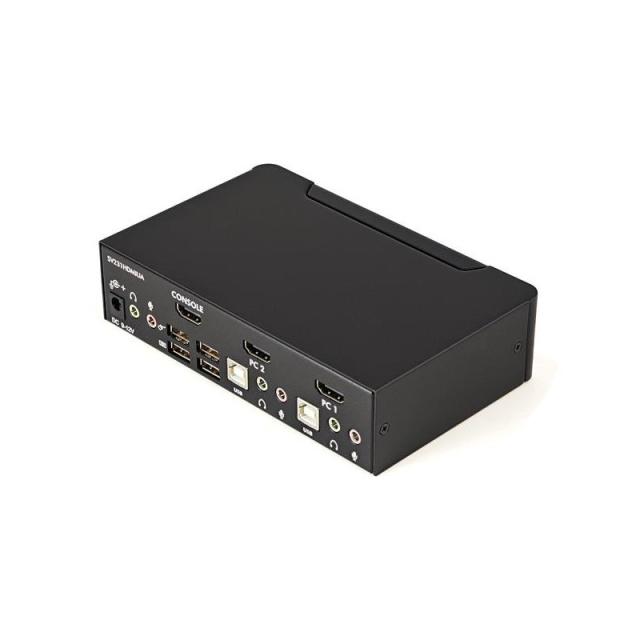 StarTech.com - Conmutador Switch KVM 2 puertos HDMI con Hub Concentrador USB 2.0 Audio - 1920x1200