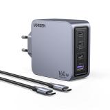 Ugreen - Nexode Pro 160W GaN Charger with USB-C Cable Universal Negro, Gris Corriente alterna Carga rápida Interior