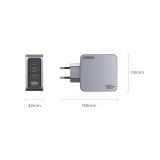 Ugreen - Nexode Pro 160W GaN Charger with USB-C Cable Universal Negro, Gris Corriente alterna Carga rápida Interior