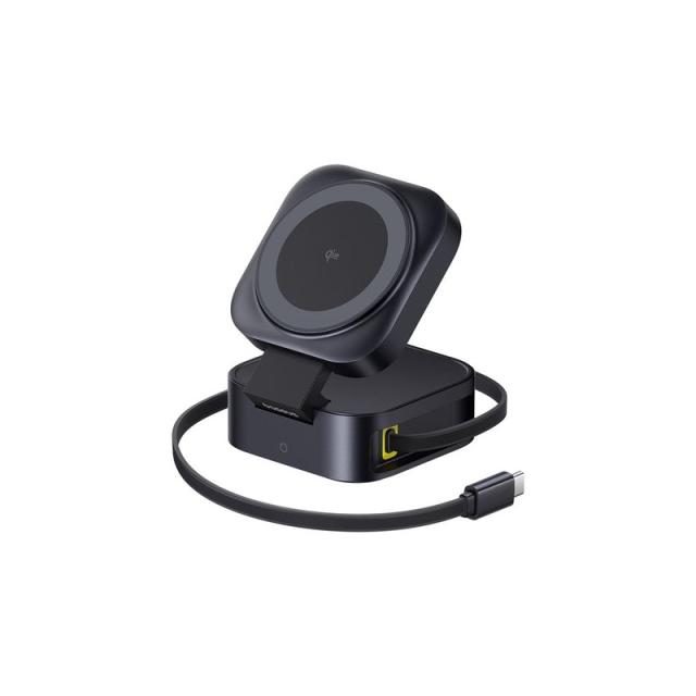 Baseus - P10276800123-00 cargador de dispositivo móvil Smartphone, Teléfono móvil, Portátil Negro USB Cargador inalámbrico Carga