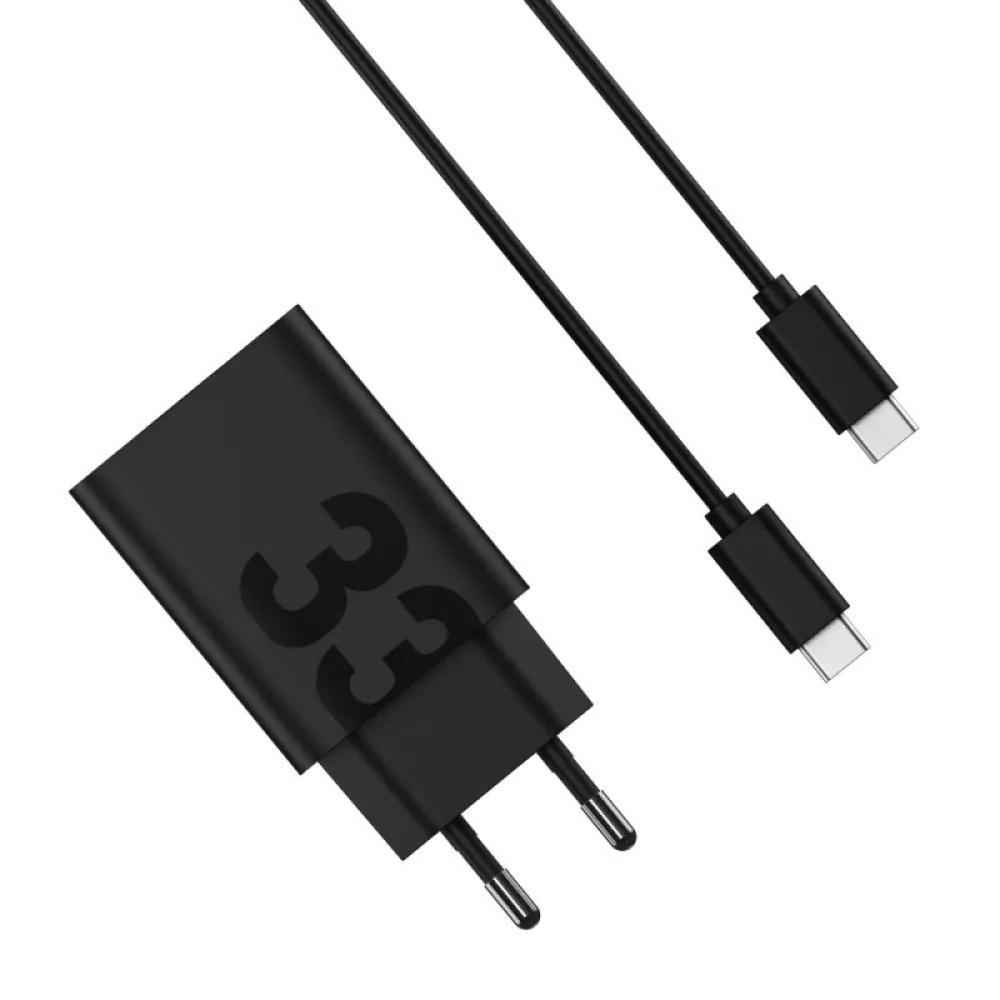 Motorola - TurboPower 33W Auriculares, Auriculares, Teléfono móvil, Smartphone Negro Corriente alterna Carga rápida Interior