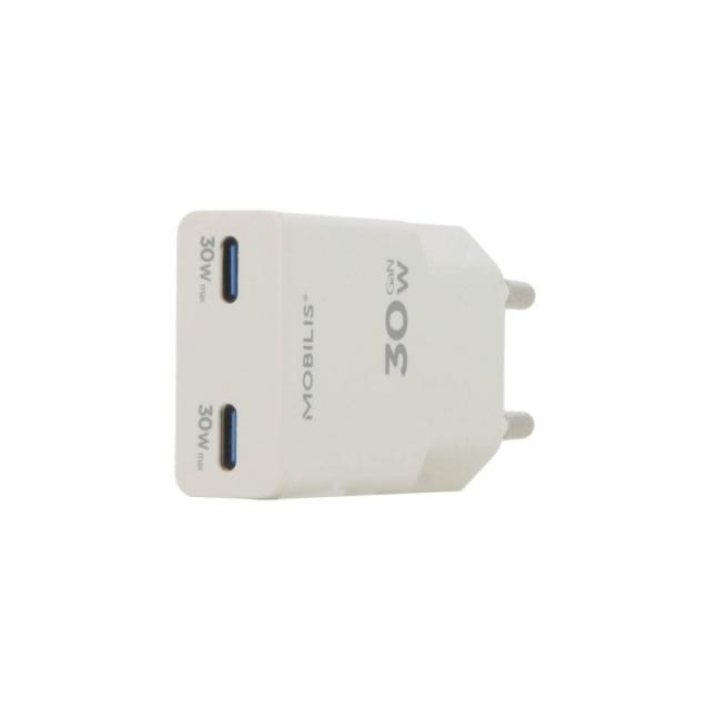Mobilis - 020026 cargador de dispositivo móvil Universal Blanco Corriente alterna Carga rápida Interior