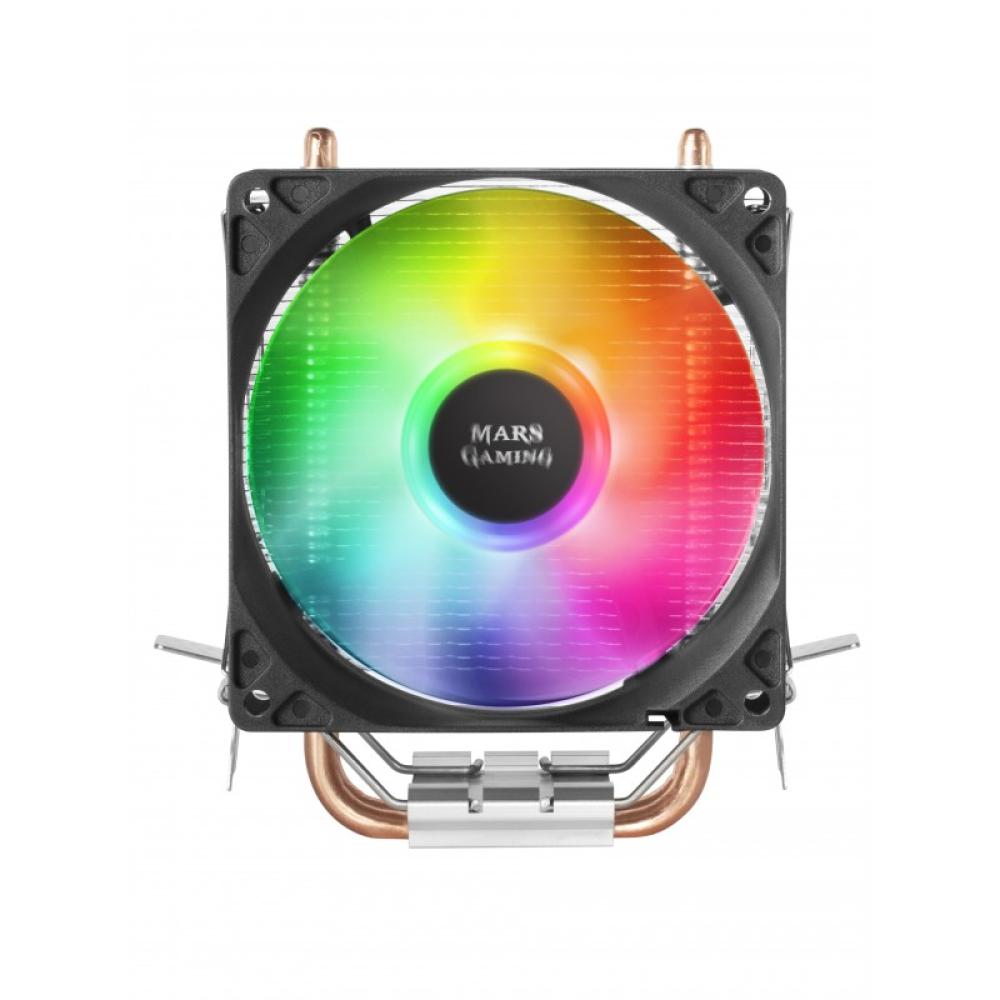 Mars Gaming - MCPUARGB, Disipador CPU RGB, 2 Heatpipes HCT, TDP 130W, Silencioso, PWM
