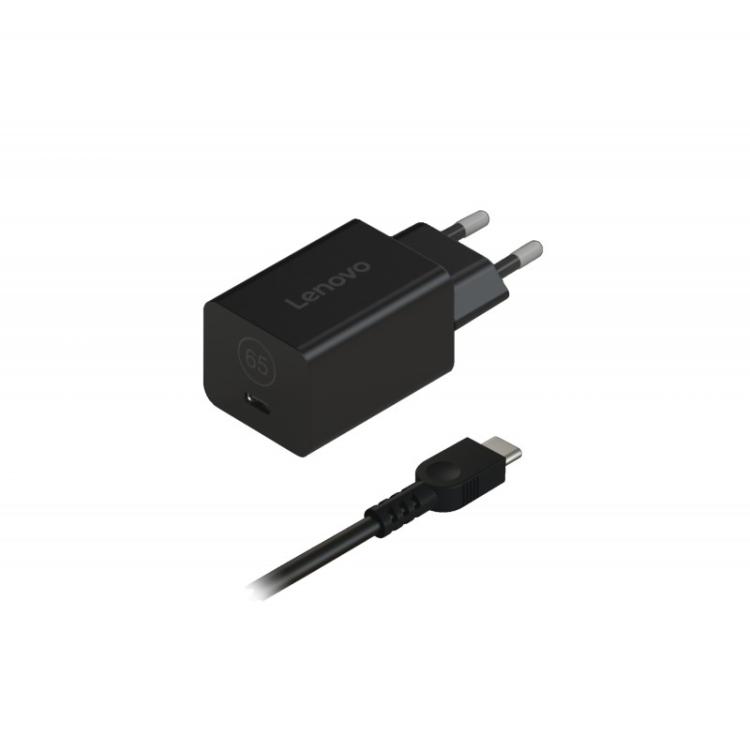 Lenovo - GaN Nano 65W Universal Negro Corriente alterna Interior