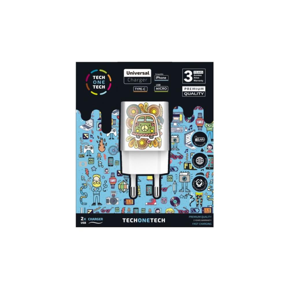 TECH ONE TECH - 400901P cargador de dispositivo móvil Interior Multicolor