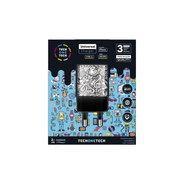 TECH ONE TECH - 400901P cargador de dispositivo móvil Interior Multicolor