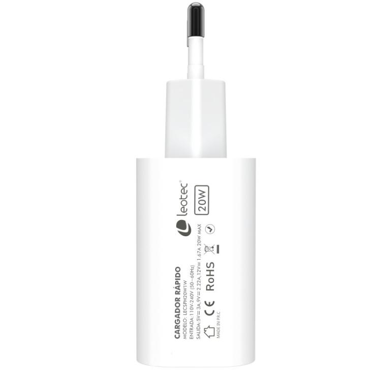 Leotec - Cargador rápido 20W USB-C