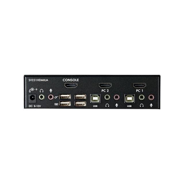 StarTech.com - Conmutador Switch KVM 2 puertos HDMI con Hub Concentrador USB 2.0 Audio - 1920x1200