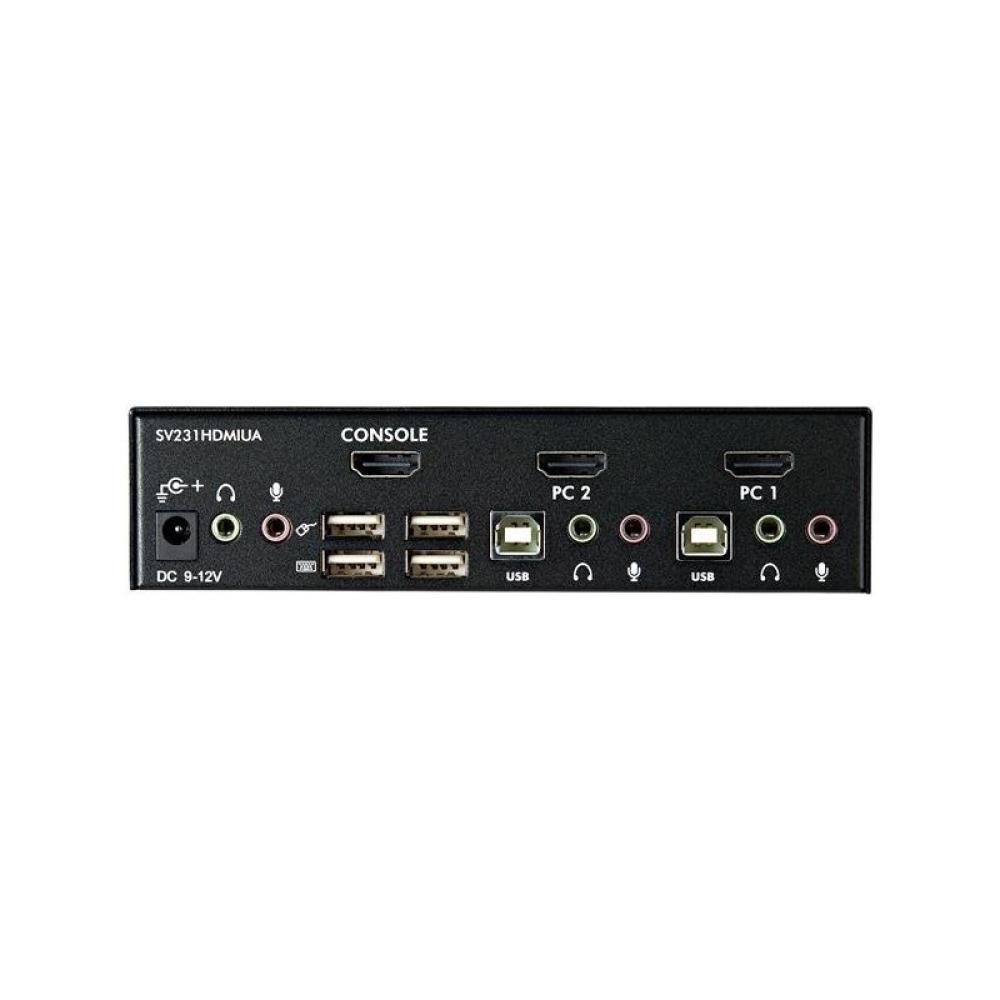 StarTech.com - Conmutador Switch KVM 2 puertos HDMI con Hub Concentrador USB 2.0 Audio - 1920x1200