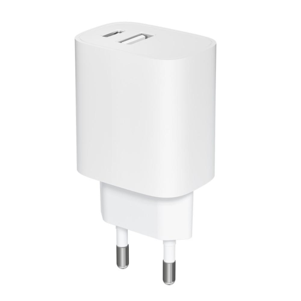 Leotec - Cargador 20W 1xUSB-C PD + 1x USB-A Blanco
