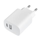 Leotec - Cargador 20W 1xUSB-C PD + 1x USB-A Blanco
