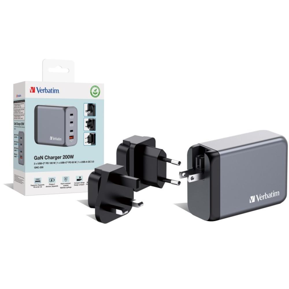 Verbatim - GNC-200 Universal Negro, Gris Corriente alterna Carga rápida Interior