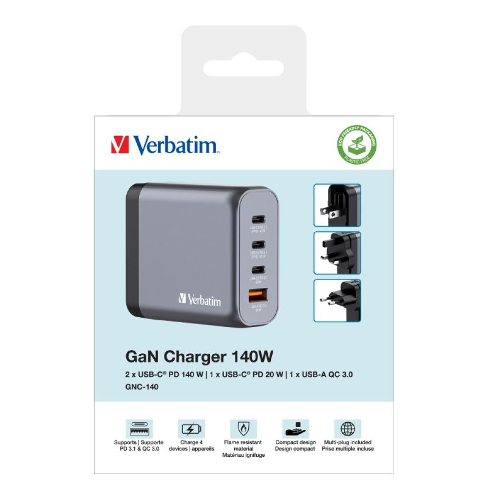 Verbatim - GNC-140 Universal Negro, Gris Corriente alterna Carga rápida Interior