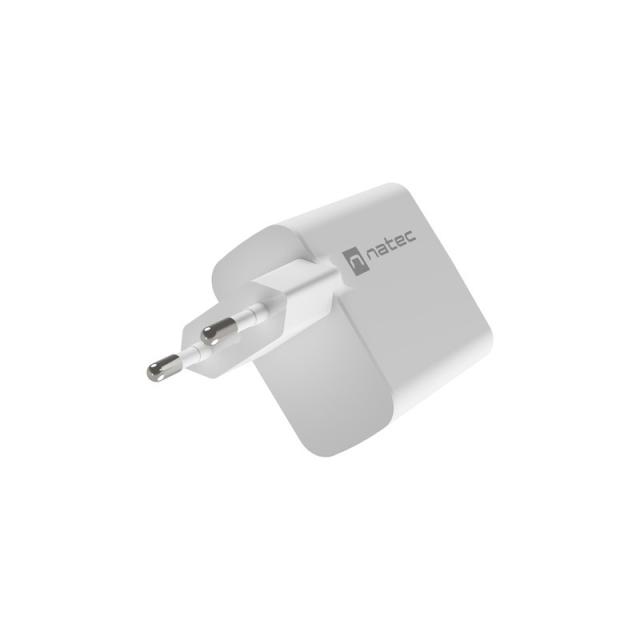 NATEC - NUC-2144 cargador de dispositivo móvil Universal Blanco Corriente alterna Carga rápida Interior