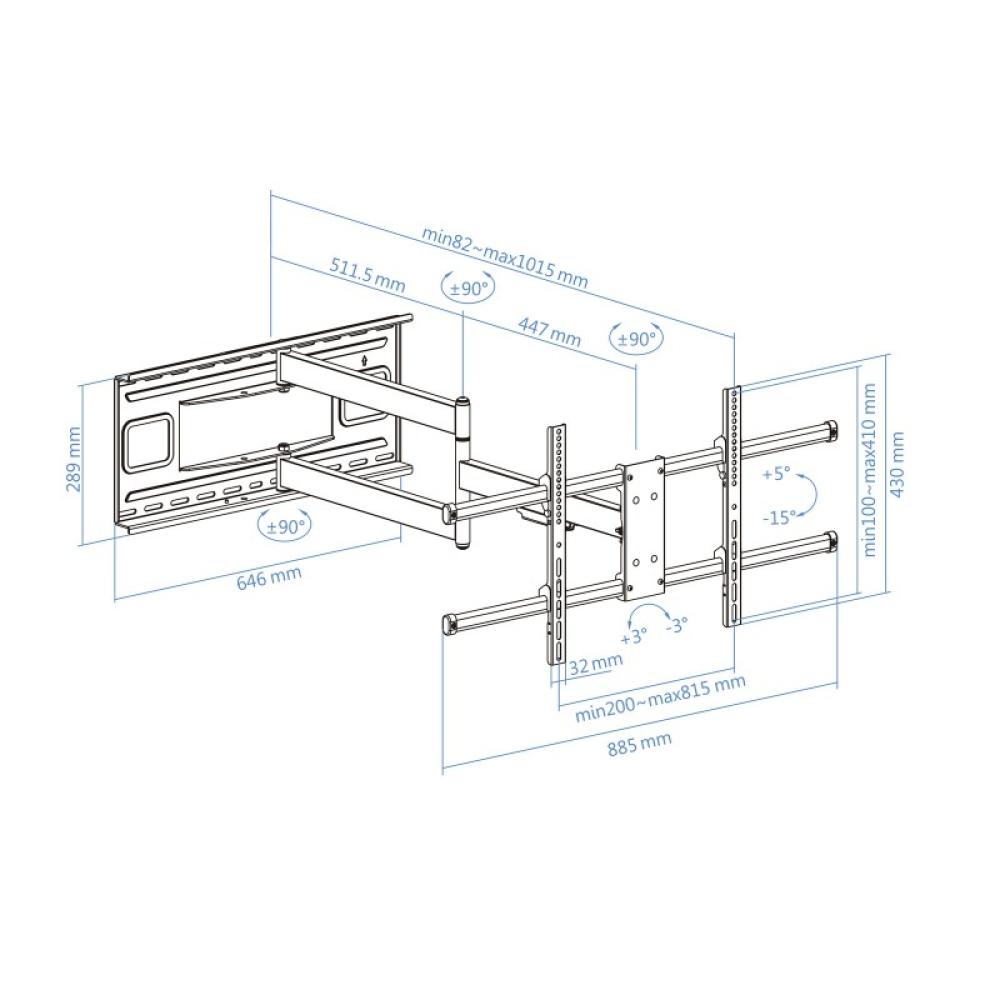 TooQ - LP4380XL-B soporte para TV 2,03 m (80") Negro