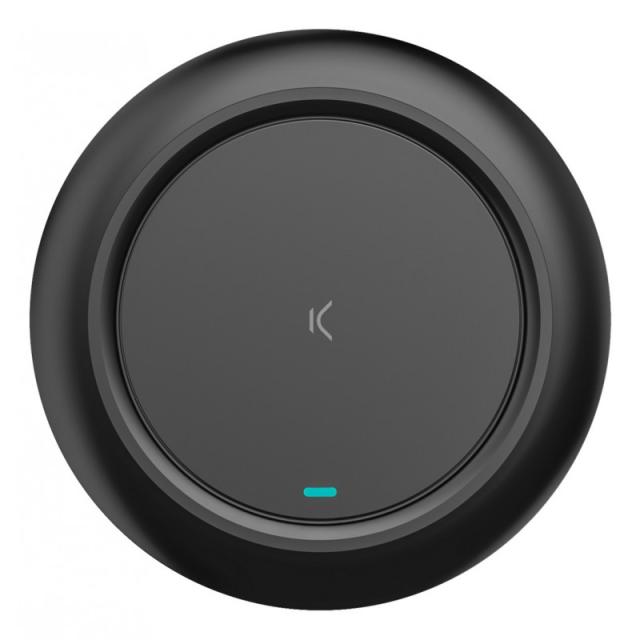 Ksix - Base de carga inalámbrica Fast Charge 15 W, Para smartphones y auriculares Qi, Carga rápida, Cable USB-C a USB-C, Negro