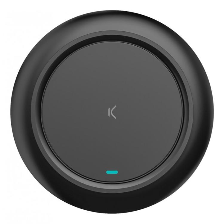 Ksix - Base de carga inalámbrica Fast Charge 15 W, Para smartphones y auriculares Qi, Carga rápida, Cable USB-C a USB-C, Negro