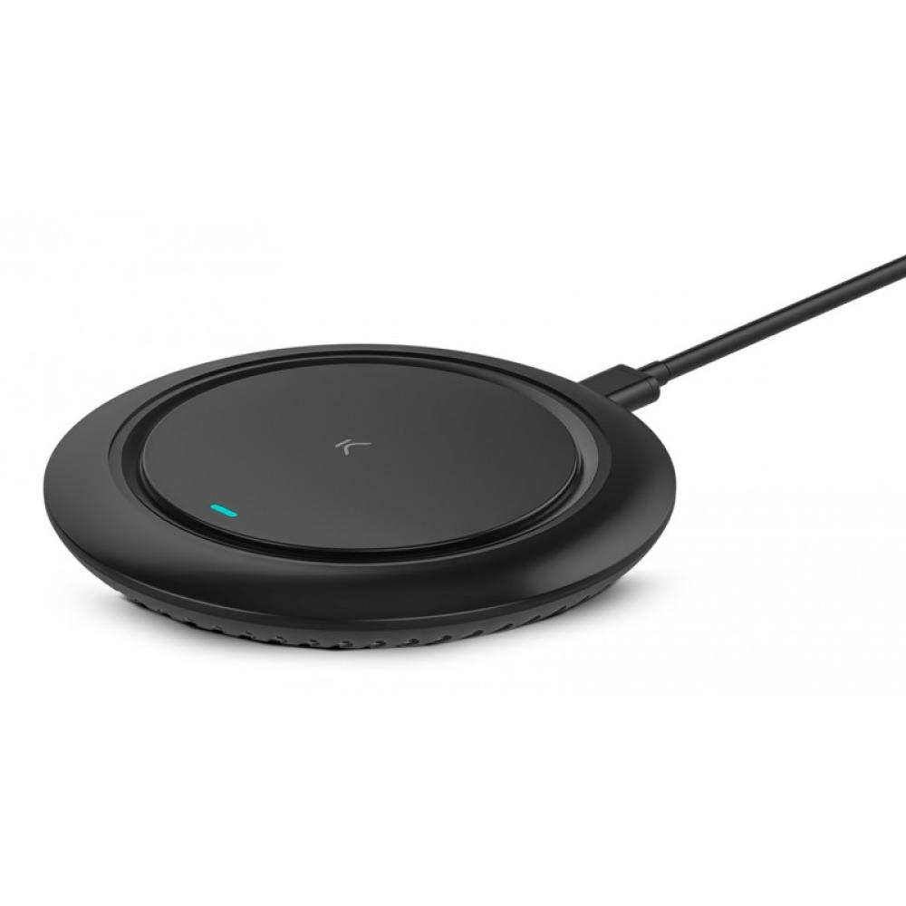 Ksix - Base de carga inalámbrica Fast Charge 15 W, Para smartphones y auriculares Qi, Carga rápida, Cable USB-C a USB-C, Negro