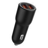 Gembird - TA-UC-A2QC36-CAR-01 cargador de dispositivo móvil Teléfono móvil, Smartphone Negro Encendedor de cigarrillos Carga ráp