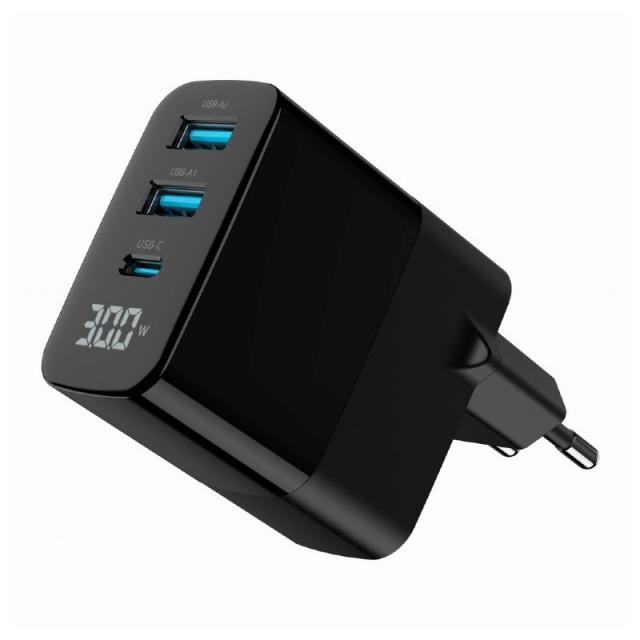 Gembird - TA-UC-PDQC30LCD-BK-02 cargador de dispositivo móvil Universal Negro Corriente alterna Carga rápida Interior