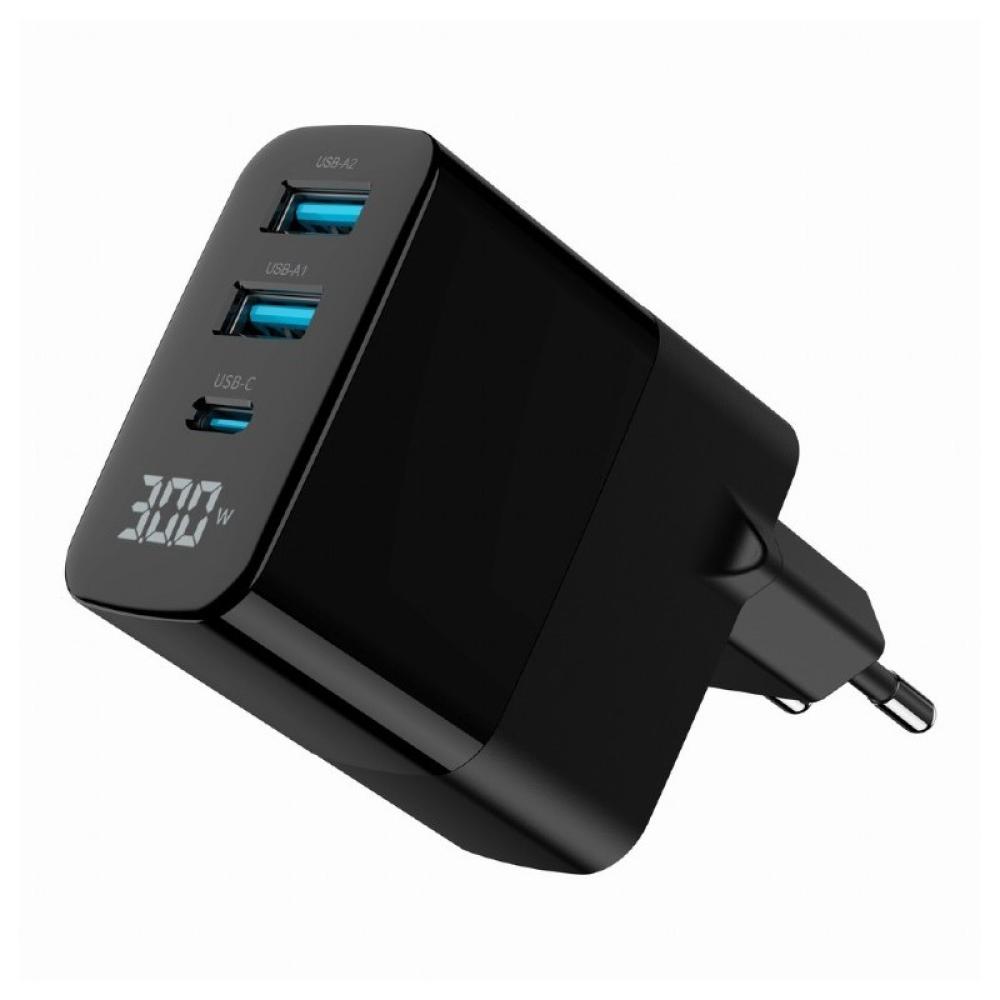 Gembird - TA-UC-PDQC30LCD-BK-02 cargador de dispositivo móvil Universal Negro Corriente alterna Carga rápida Interior