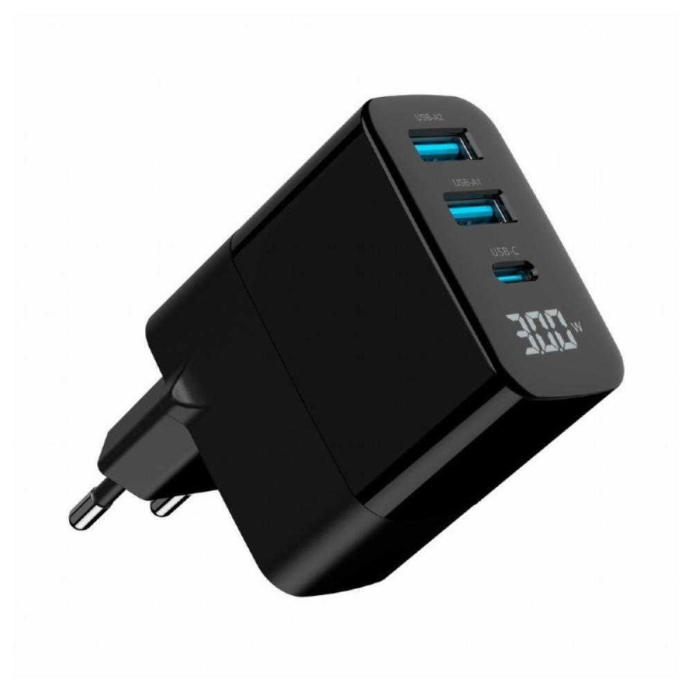 Gembird - TA-UC-PDQC30LCD-BK-02 cargador de dispositivo móvil Universal Negro Corriente alterna Carga rápida Interior