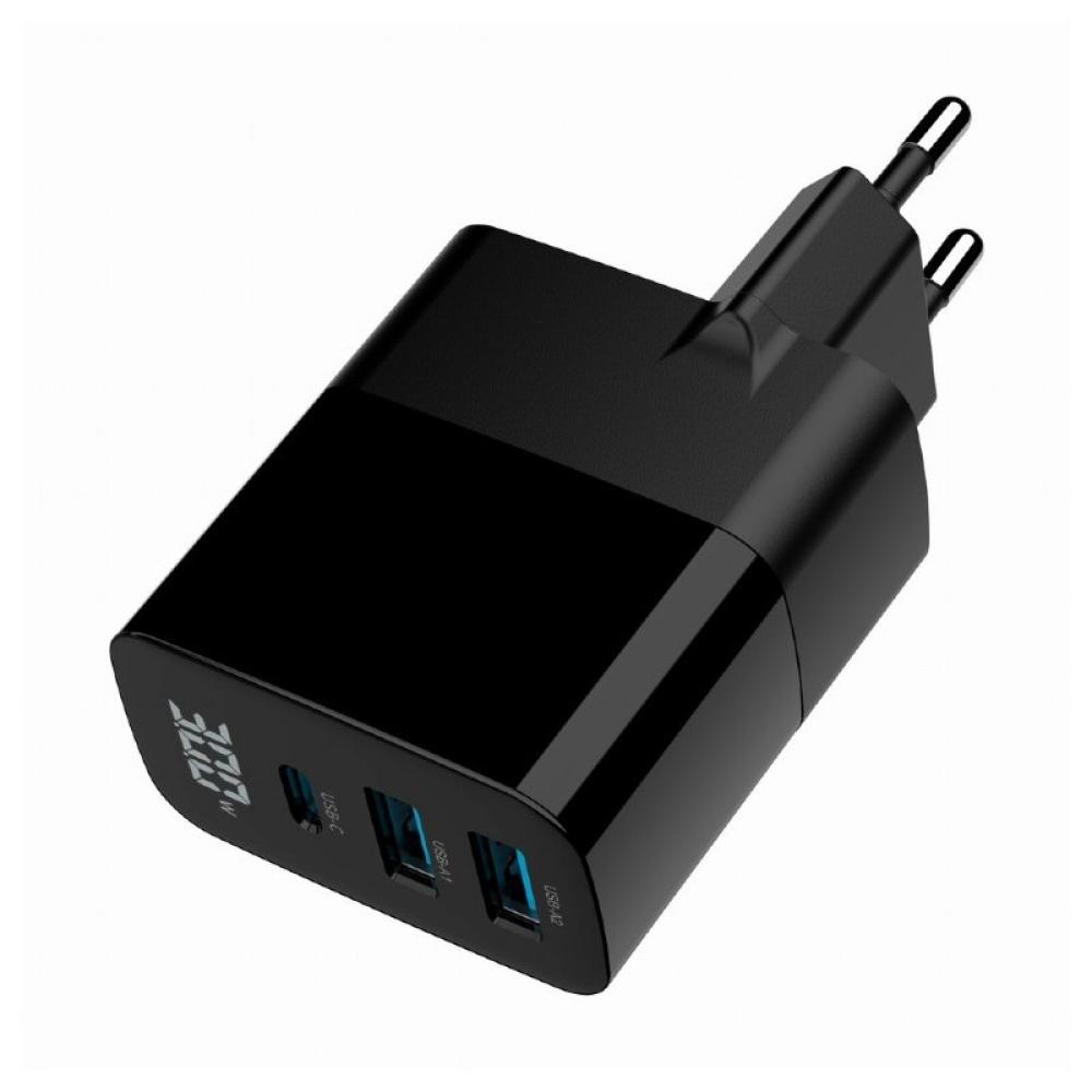 Gembird - TA-UC-PDQC30LCD-BK-02 cargador de dispositivo móvil Universal Negro Corriente alterna Carga rápida Interior