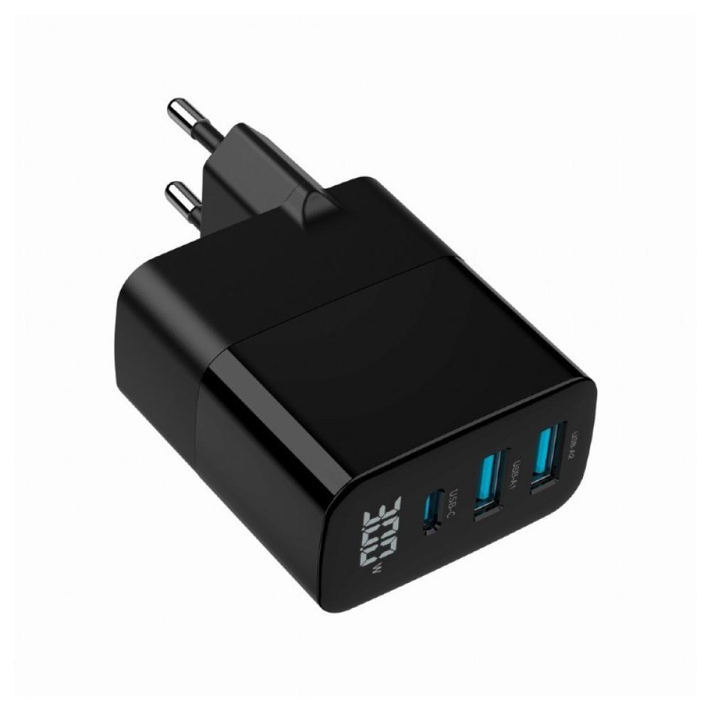 Gembird - TA-UC-PDQC30LCD-BK-02 cargador de dispositivo móvil Universal Negro Corriente alterna Carga rápida Interior