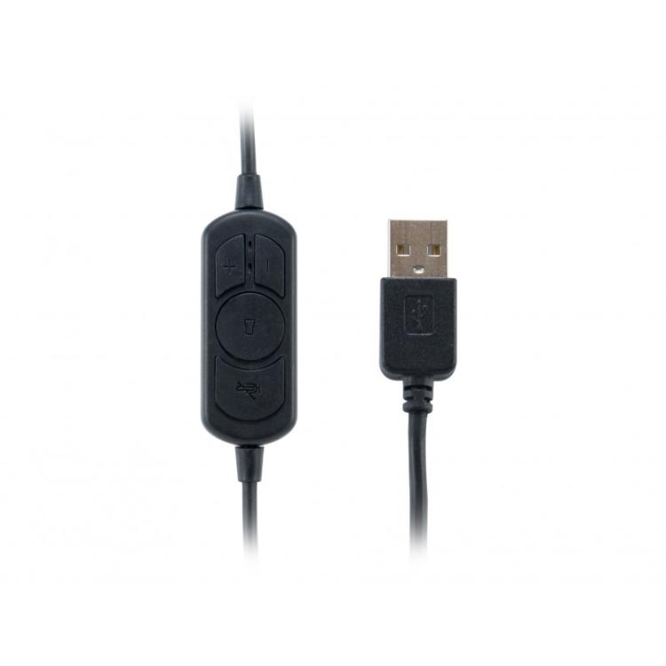 Equip - 245305 auricular y casco Auriculares Alámbrico Diadema Oficina/Centro de llamadas USB tipo A Negro