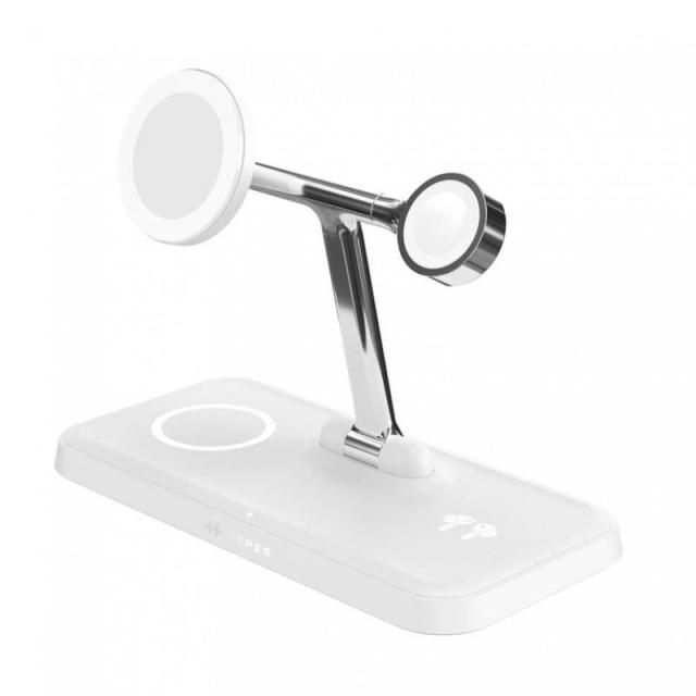 HYPER - HJ3004WHGL cargador de dispositivo móvil Auriculares, Smartphone, Reloj inteligente Plata, Blanco CC, USB Cargador inalá