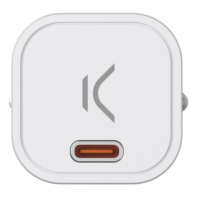 Ksix - Cargador de red mini GaN 30 W, PPS, Power Delivery, Carga rápida, Puerto USB-C, Blanco