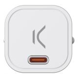 Ksix - Cargador de red mini GaN 30 W, PPS, Power Delivery, Carga rápida, Puerto USB-C, Blanco