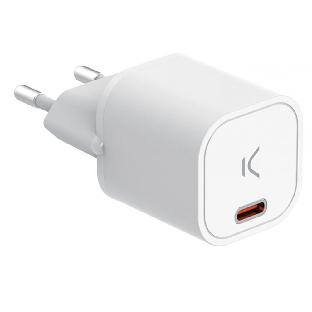Ksix - Cargador de red mini GaN 30 W, PPS, Power Delivery, Carga rápida, Puerto USB-C, Blanco